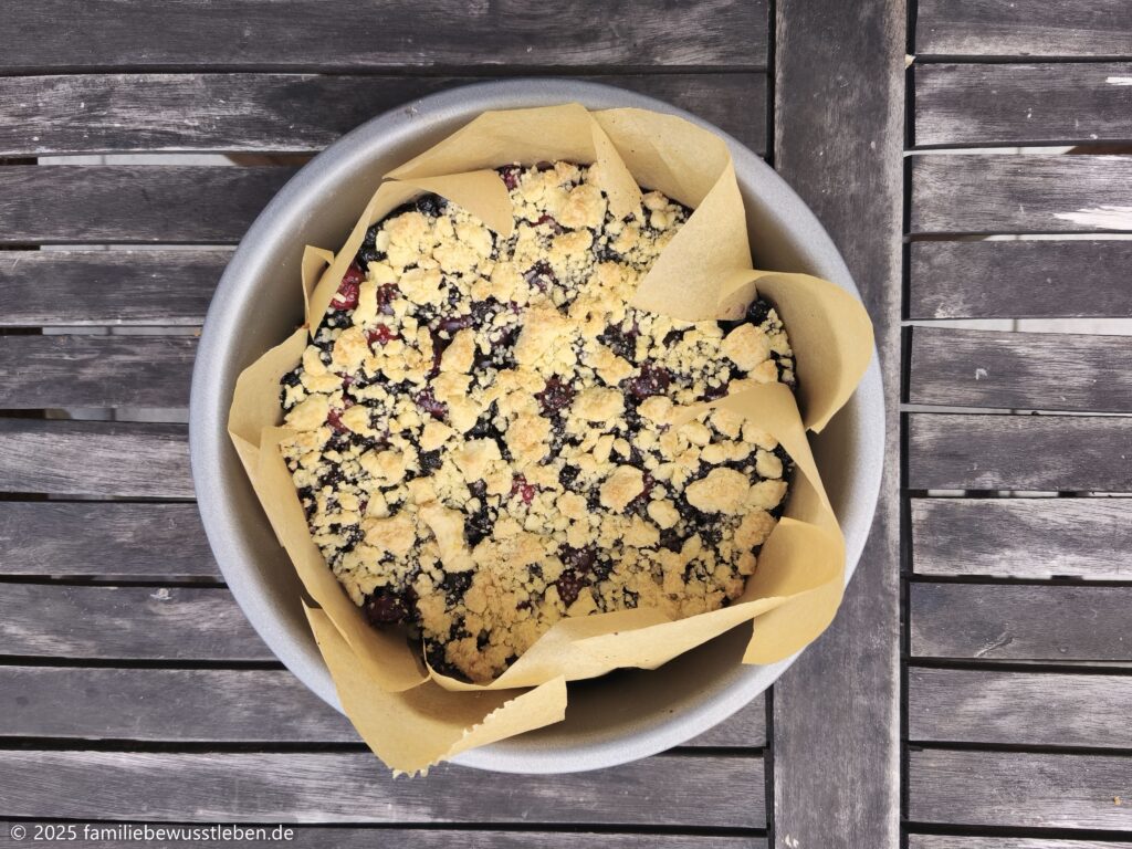 Heidelbeerkuchen in kleiner Springform